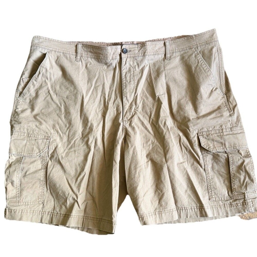 CHAPS Shorts Mens 48 Brown Taupe Polyester Stretch Lightweight Golf Casual